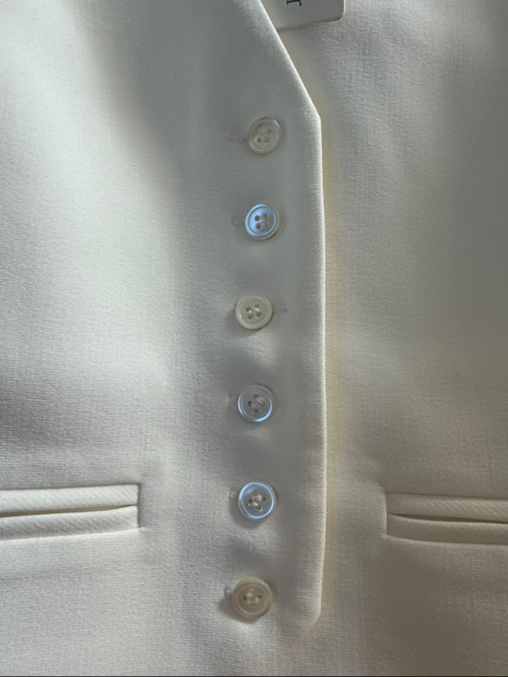 FAVORITE DAUGHTER V-Neck Button Vest and High-Waist Trousers Set - Cream - Picture 12 of 12